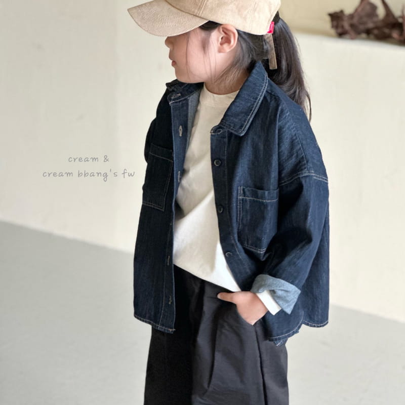 Cream Bbang - Korean Children Fashion - #kidsshorts - Trend Denim Shirt - 5