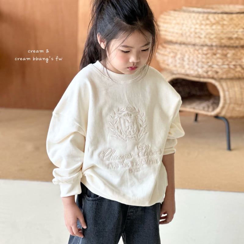 Cream Bbang - Korean Children Fashion - #kidzfashiontrend - Paris Embroidery Sweatshirt - 10