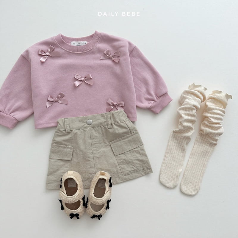 Daily Bebe - Korean Children Fashion - #Kfashion4kids - Ribbon Crop Sweatshirt - 5