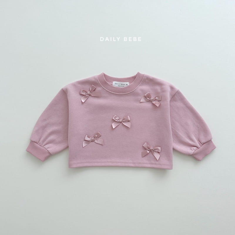 Daily Bebe - Korean Children Fashion - #kidsstore - Ribbon Crop Sweatshirt - 4