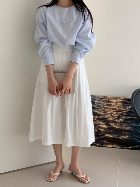 French Chic - Korean Women Fashion - #momslook - Boat Neck St Blouse