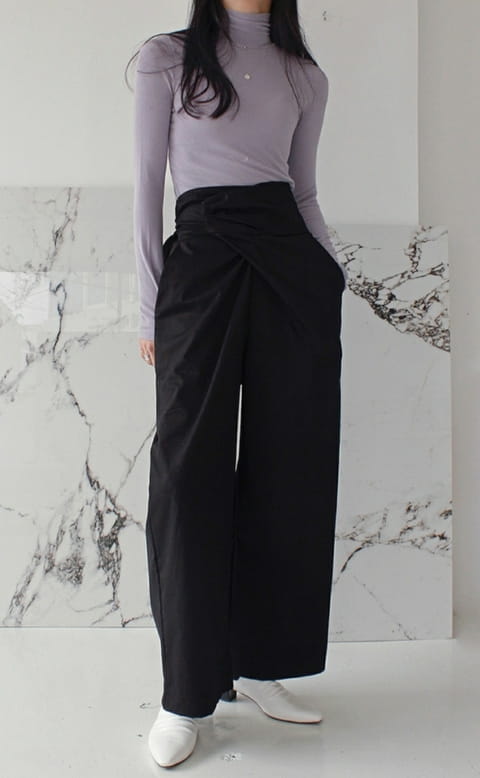 French Chic - Korean Women Fashion - #momslook - Wide leg draped pants - 9