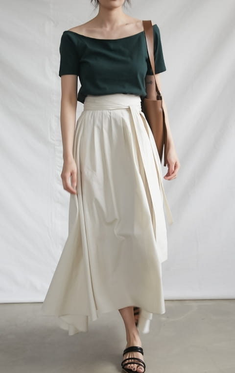 French Chic - Korean Women Fashion - #momslook - Pleated maxi skirt Plare - 8