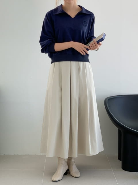 French Chic - Korean Women Fashion - #momslook - Pleated maxi skirt - 3