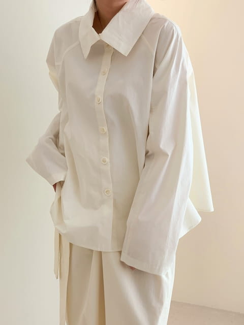 French Chic - Korean Women Fashion - #momslook - LEME Loose-fit Poplin High-Collar Cotton Blouse - 5