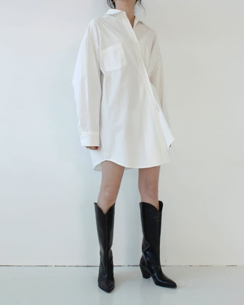 French Chic - Korean Women Fashion - #restrostyle - Two Way Boxy Long Shirt - 3