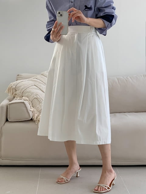 French Chic - Korean Women Fashion - #romanticstyle - Three Pintuck Skirt - 4