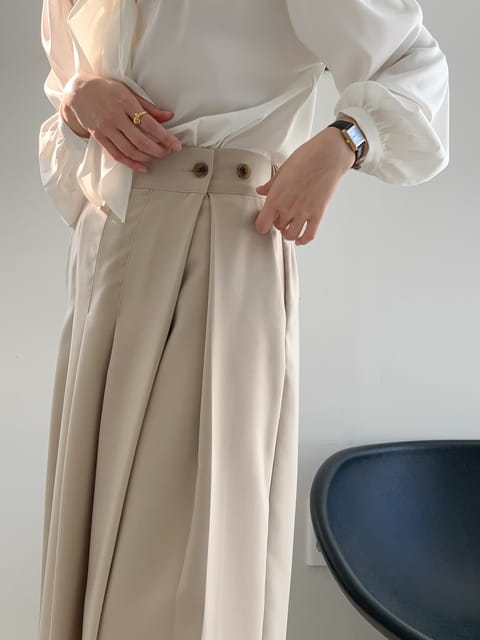 French Chic - Korean Women Fashion - #vintageinspired - Pintuck Pia Skirt Pants - 2