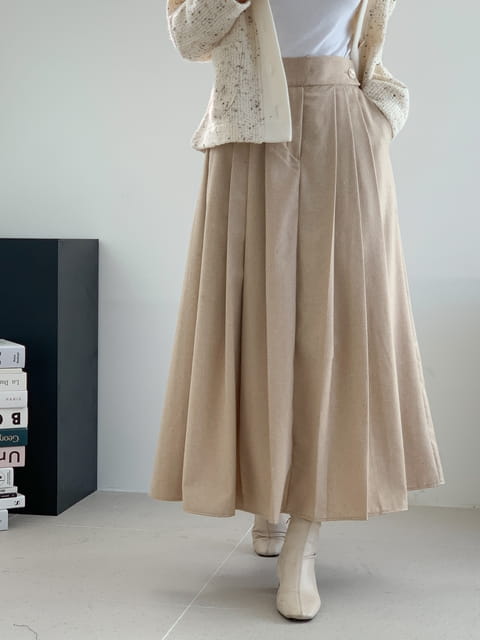 French Chic - Korean Women Fashion - #vintageinspired - Franel Pleats Long Skirt