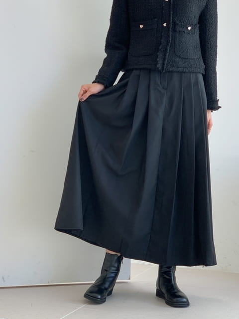 French Chic - Korean Women Fashion - #vintagekidsstyle - Franel Pleats Long Skirt - 2