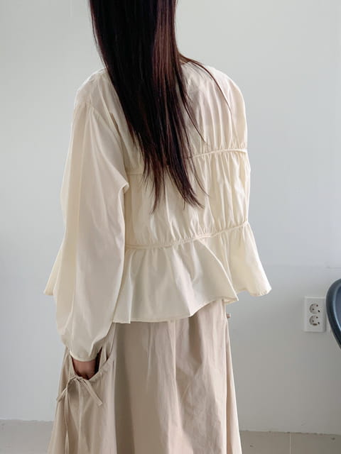 French Chic - Korean Women Fashion - #womensfashion - Abang Cardigan Shirring Blouse - 6