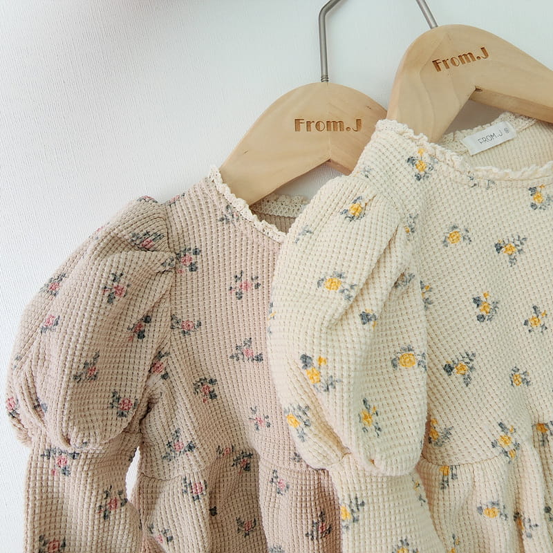 From J - Korean Baby Fashion - #babyfever - Bara Flower Waffle Bodysuit - 2