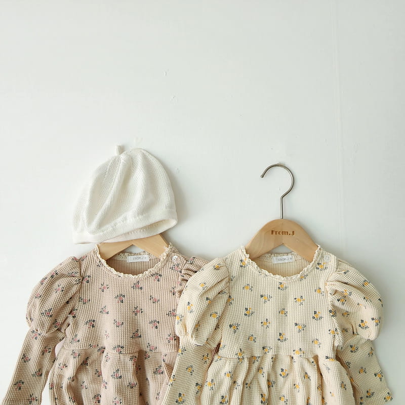 From J - Korean Baby Fashion - #babygirlfashion - Bara Flower Waffle Bodysuit - 3