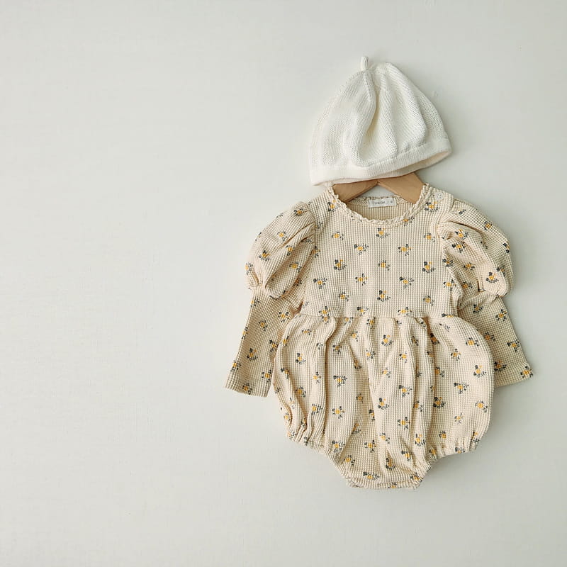 From J - Korean Baby Fashion - #babyoutfit - Bara Flower Waffle Bodysuit - 7