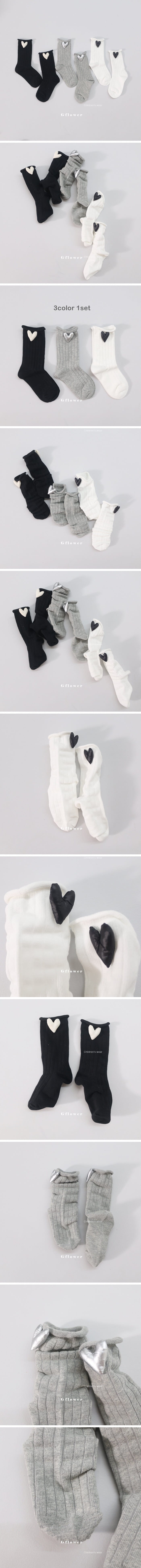 G Flower - Korean Children Fashion - #childofig - Black Heart Socks Set