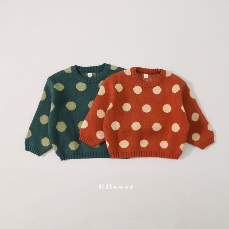 G Flower - Korean Children Fashion - #childofig - Dot Knit Tee - 2