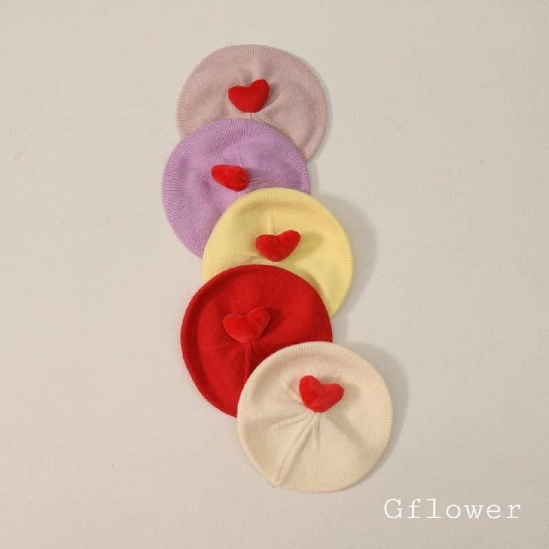 G Flower - Korean Children Fashion - #discoveringself - Heart Knit Beret Hat