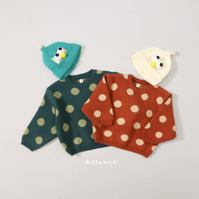 G Flower - Korean Children Fashion - #kidsstore - Dot Knit Tee - 8
