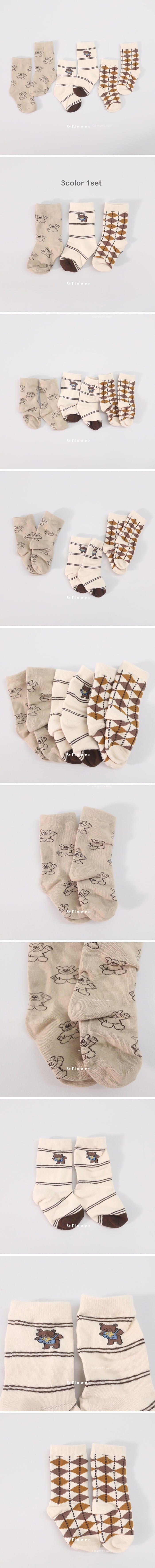 G Flower - Korean Children Fashion - #kidzfashiontrend - Bear Socks Set