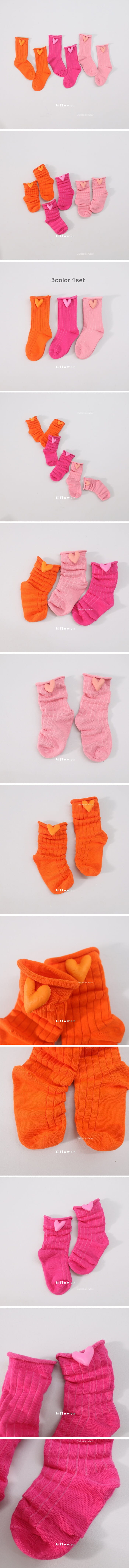 G Flower - Korean Children Fashion - #stylishchildhood - Pink Heart Socks SET
