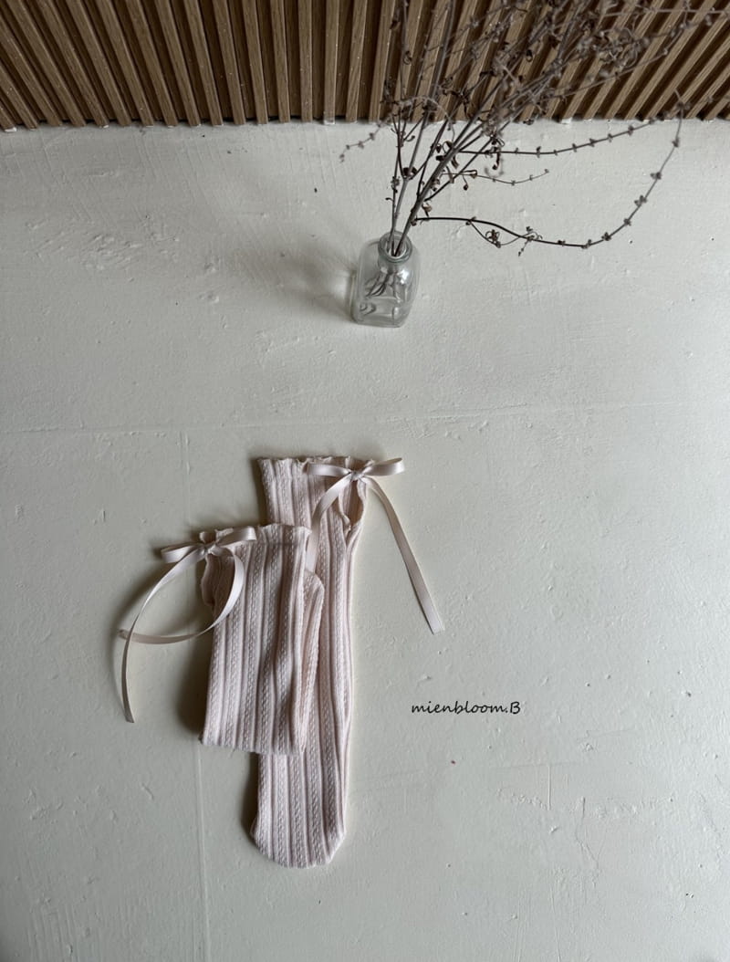 Mienbloom B - Korean Baby Fashion - #onlinebabyboutique - Knit Ribbon Socks