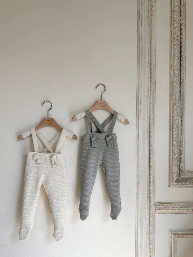 Monbebe - Korean Baby Fashion - #onlinebabyboutique - Mignon Dungarees Pants 3~6m - 2