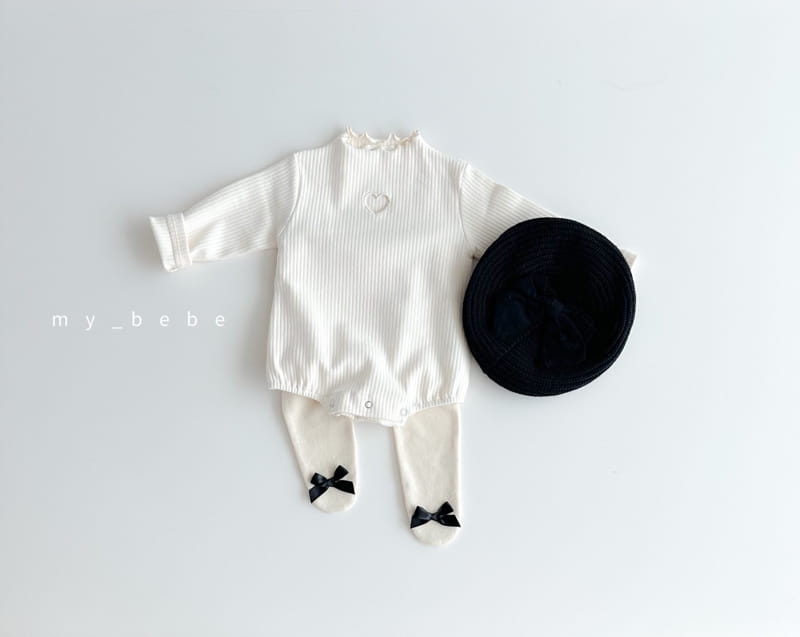 My Bebe - Korean Baby Fashion - #babywear - Terry Heart Bodysuit - 6