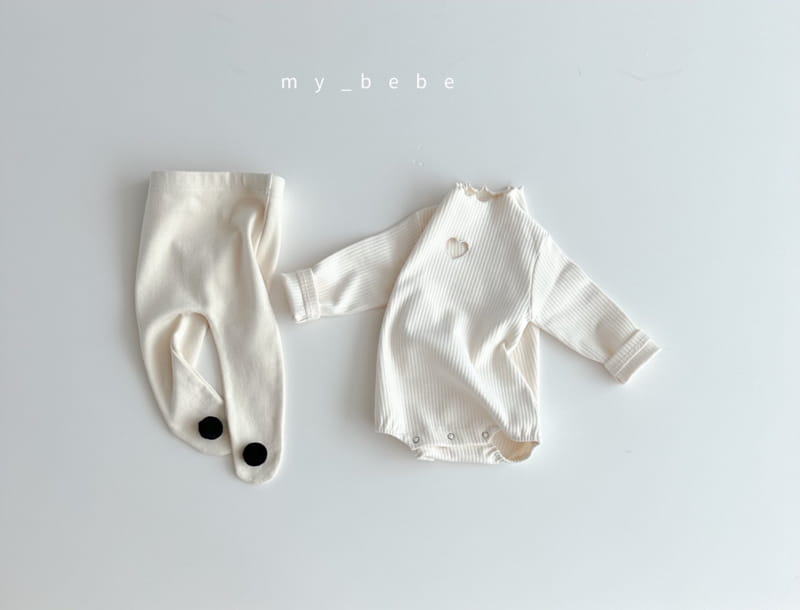 My Bebe - Korean Baby Fashion - #onlinebabyboutique - Terry Heart Bodysuit - 7