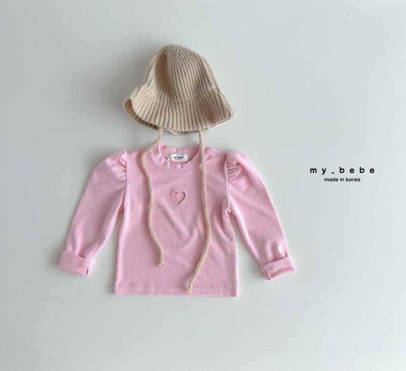 My Bebe - Korean Children Fashion - #magicofchildhood - Heart Embroidery Tee - 10