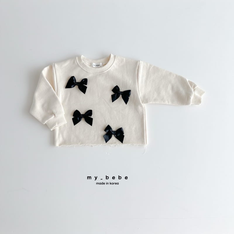 My Bebe - Korean Children Fashion - #toddlerclothing - Ribbon Sweatshirt - 5