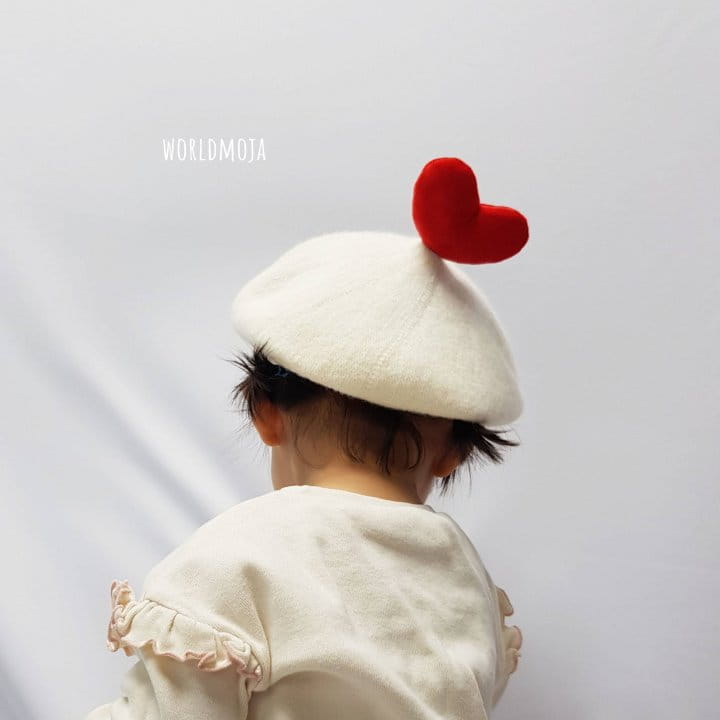 New World - Korean Baby Fashion - #babywear - Kid Heart Wool Beret Hat - 4