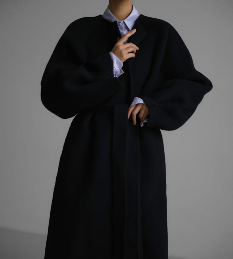 Paper Moon - Korean Women Fashion - #momslook - LUX alpaca double snap sleeved handmade belted coat - 11