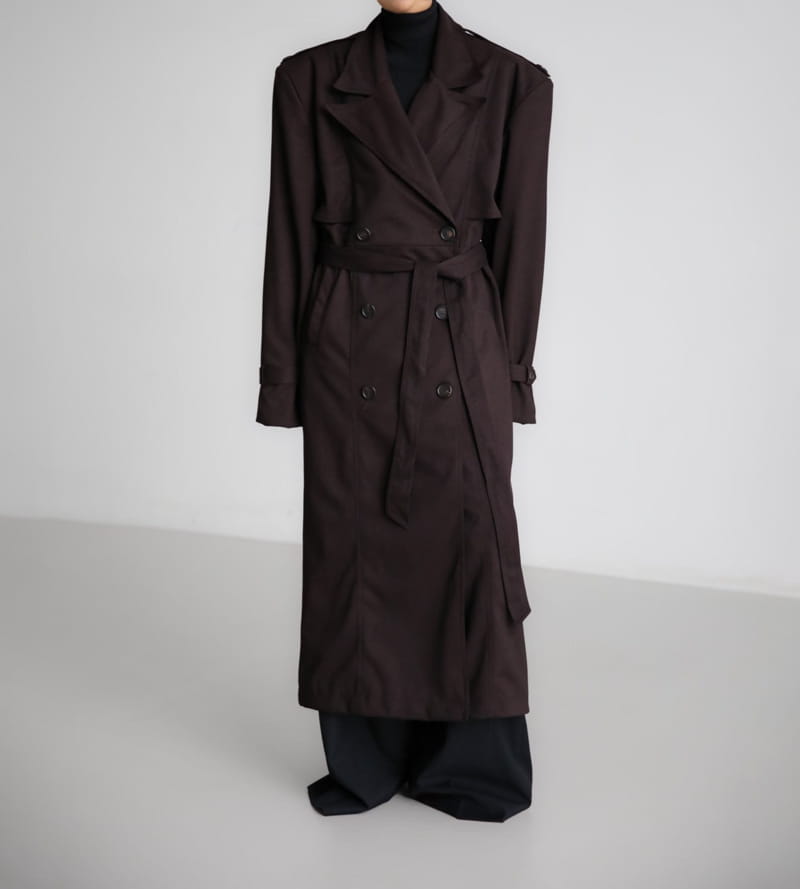 Paper Moon - Korean Women Fashion - #momslook - oversized double breasted vegan suede leather trench coat - 8