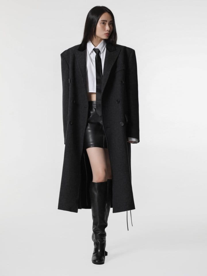 Paper Moon - Korean Women Fashion - #momslook - velvet collar double breasted oversized handmade coat - 10