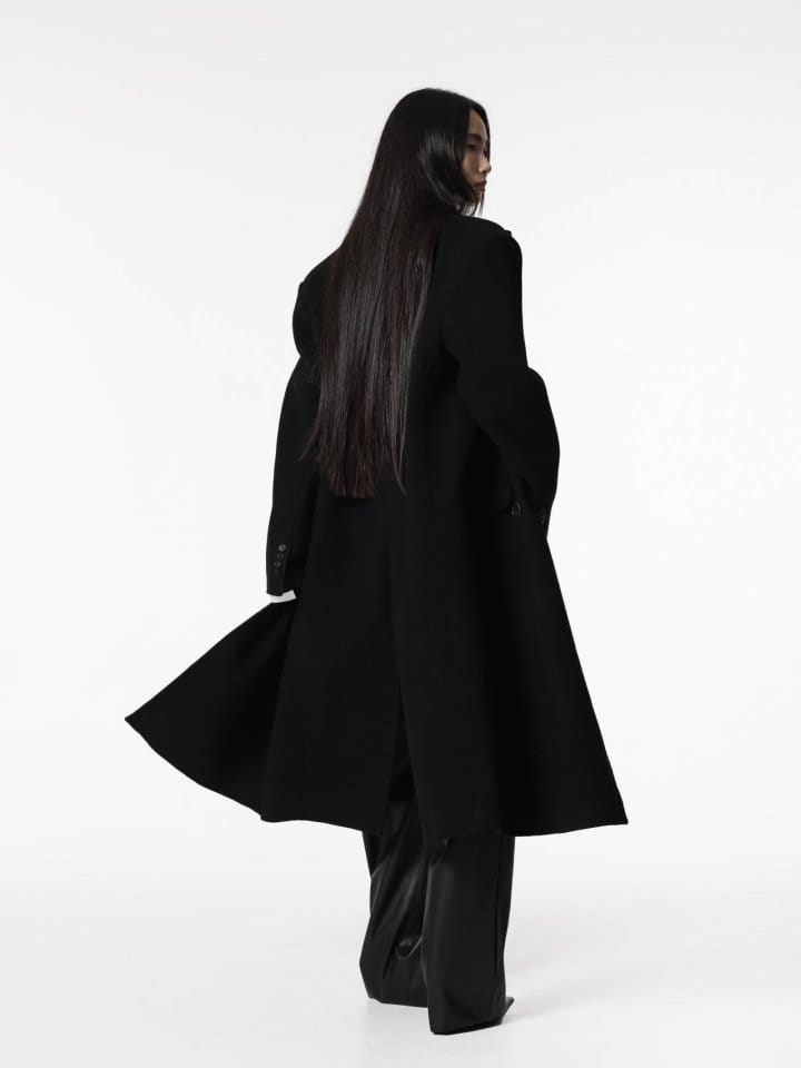 Paper Moon - Korean Women Fashion - #womensfashion - velvet collar double breasted oversized handmade coat - 4