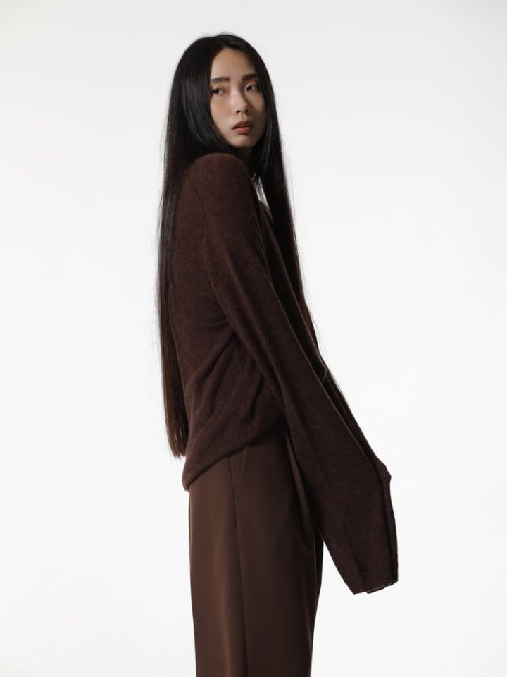 Paper Moon - Korean Women Fashion - #momslook - alpaca wool deep V ~ neck knit top - 11