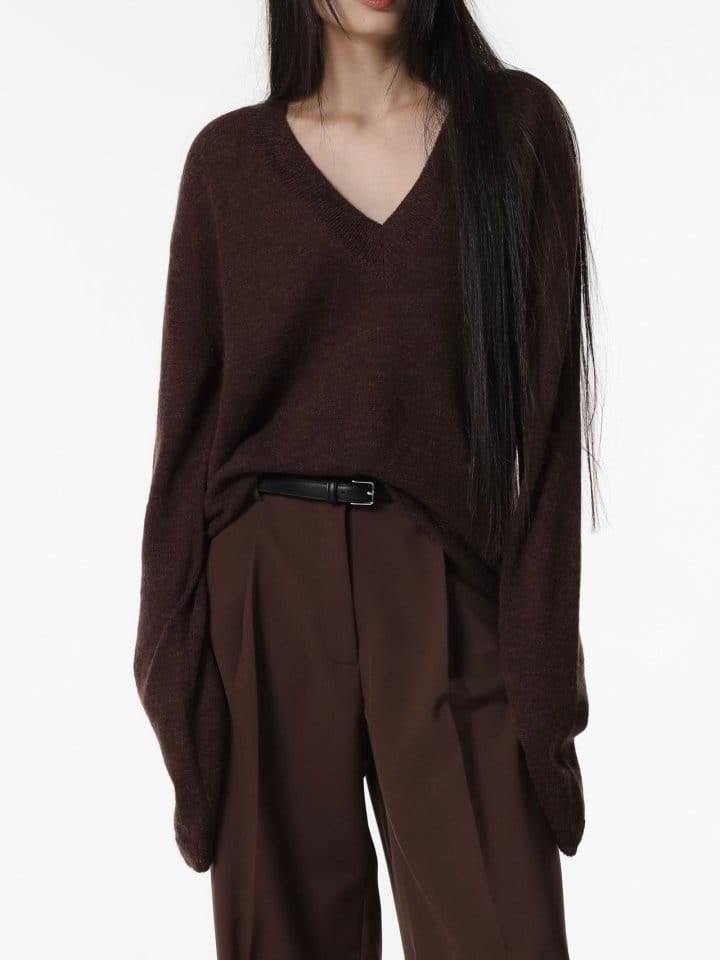 Paper Moon - Korean Women Fashion - #momslook - alpaca wool deep V ~ neck knit top - 9