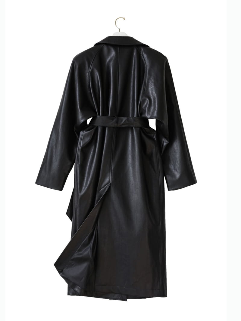 Paper Moon - Korean Women Fashion - #pursuepretty - oversized vegan leather robe maxi coat - 7