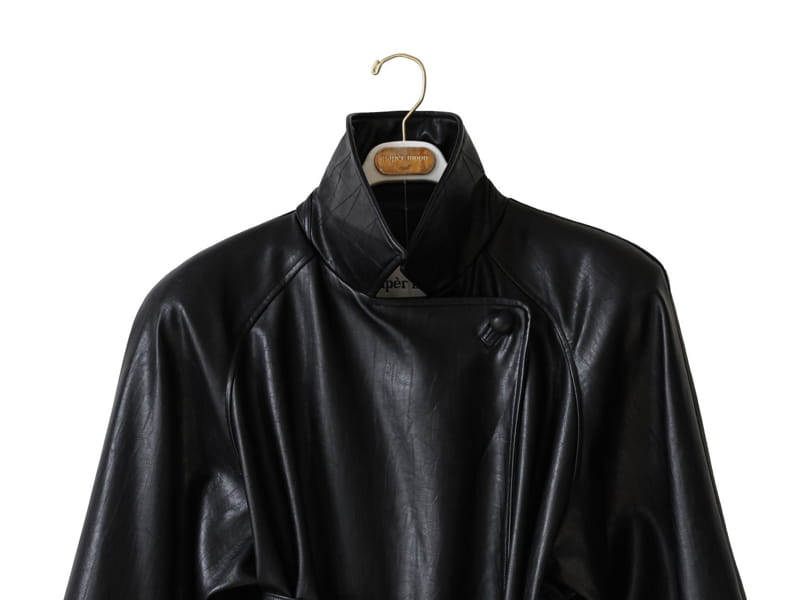 Paper Moon - Korean Women Fashion - #restrostyle - oversized vegan leather robe maxi coat - 8