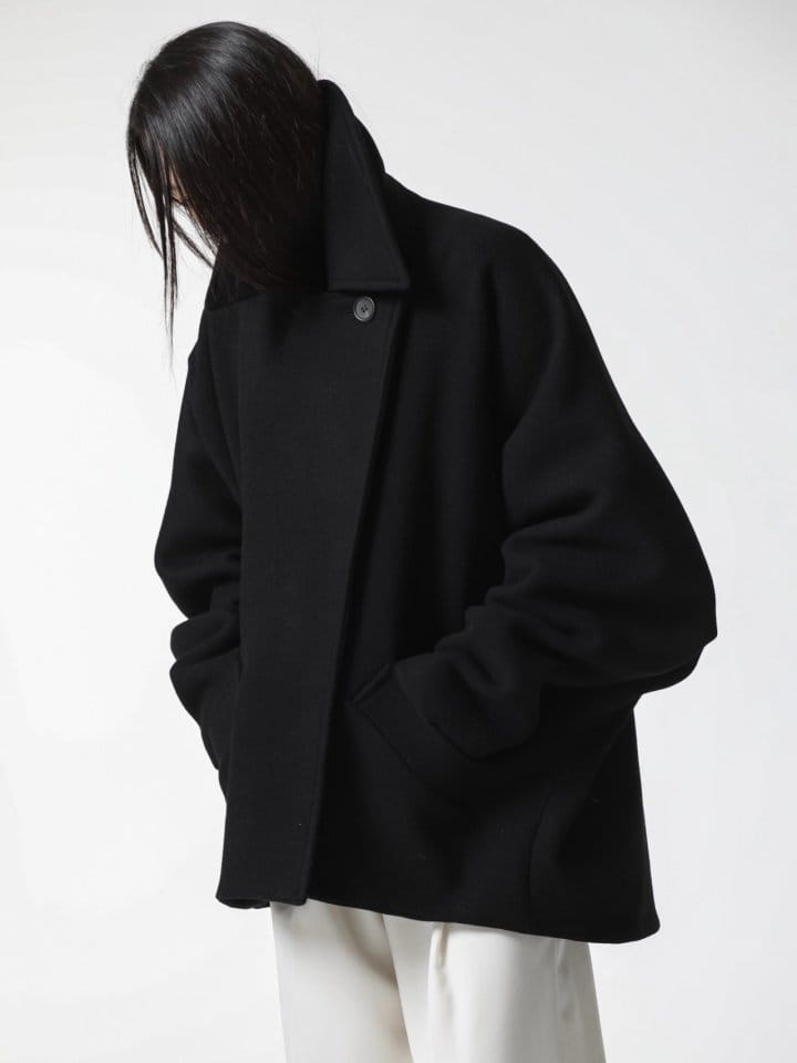 Paper Moon - Korean Women Fashion - #romanticstyle - LUX oversized wool cocoon pea coat   - 5