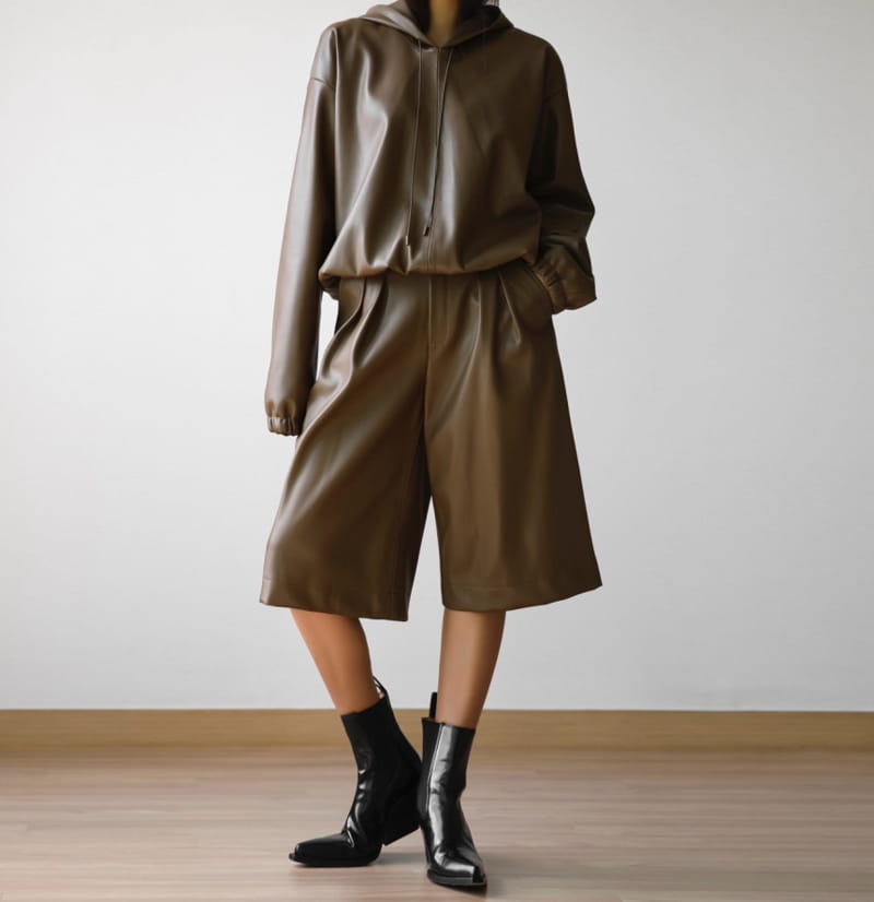 Paper Moon - Korean Women Fashion - #shopsmall - leather bermuda shorts - 8