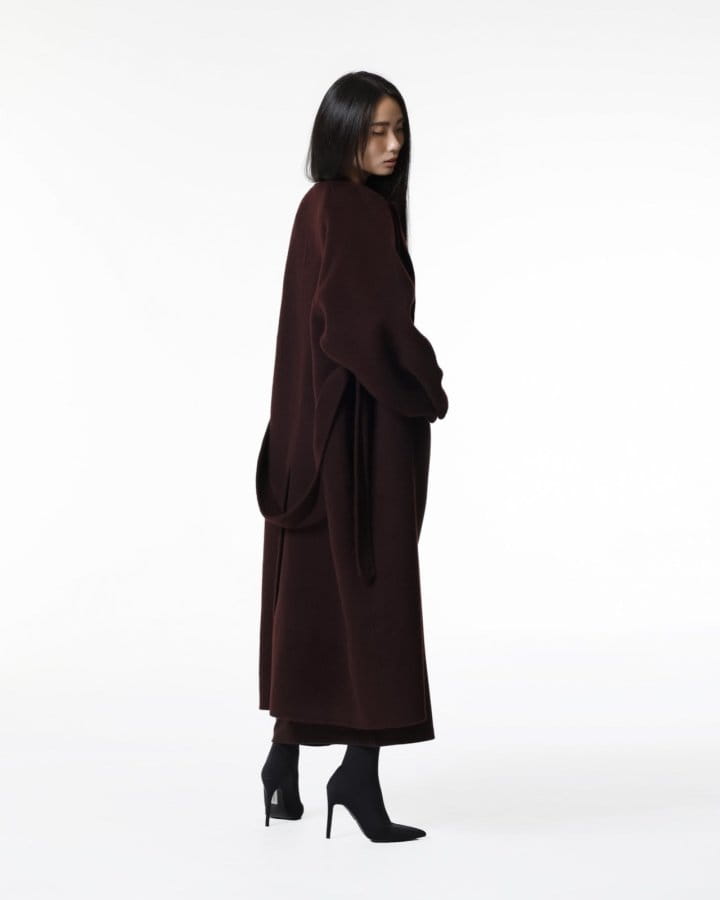 Paper Moon - Korean Women Fashion - #shopsmall - alpaca double snap sleeved handmade belted coat - 3