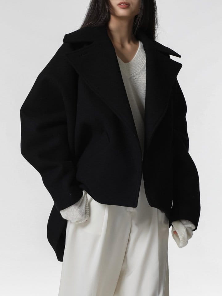 Paper Moon - Korean Women Fashion - #shopsmall - LUX oversized wool cocoon pea coat   - 6
