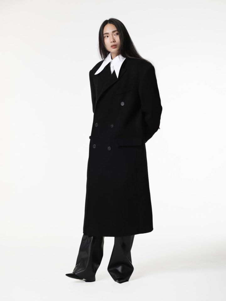 Paper Moon - Korean Women Fashion - #thelittlethings - velvet collar double breasted oversized handmade coat