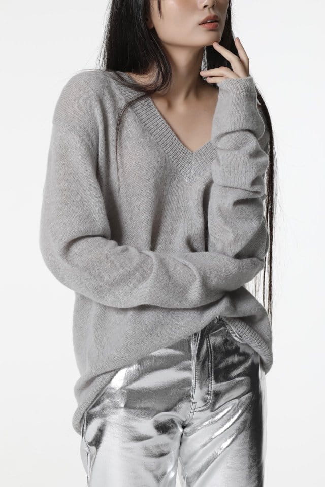 Paper Moon - Korean Women Fashion - #thelittlethings - alpaca wool deep V ~ neck knit top - 6