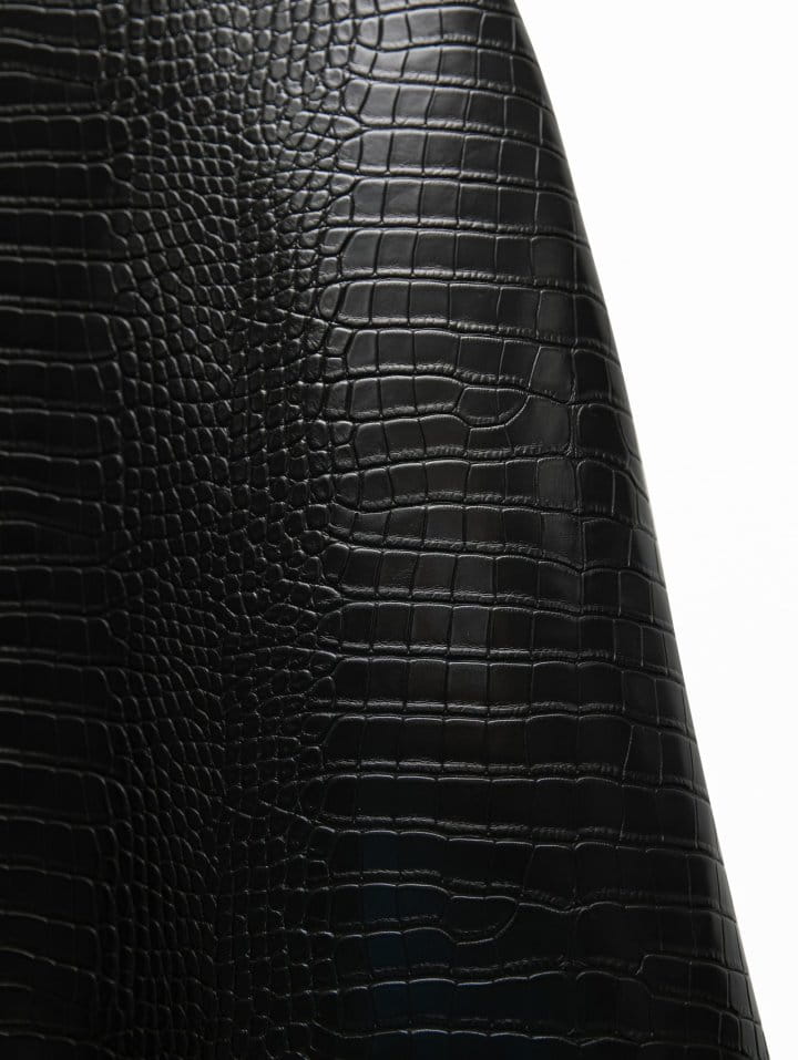 Paper Moon - Korean Women Fashion - #thelittlethings - croco leather midi flared skirt   - 10