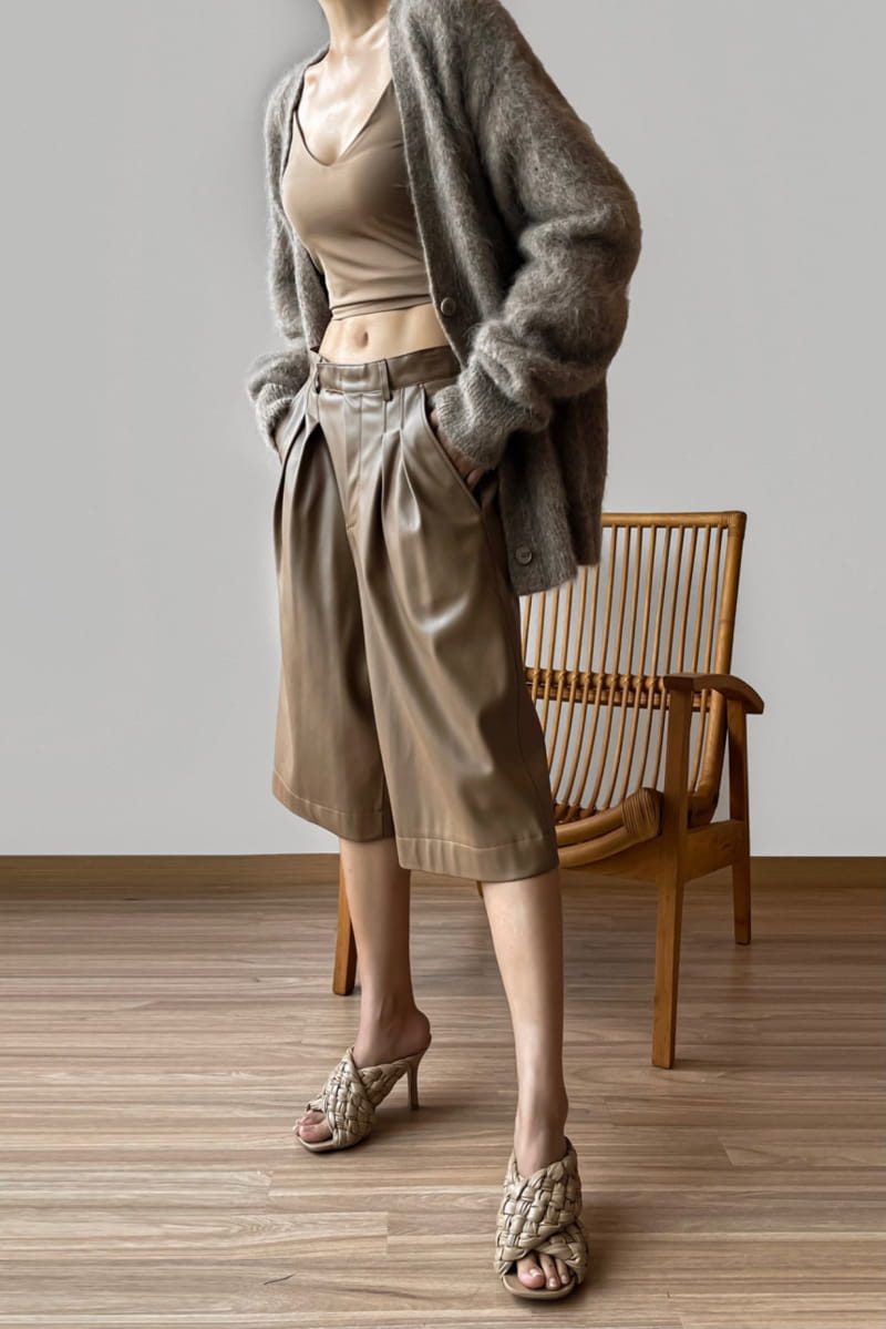 Paper Moon - Korean Women Fashion - #vintageinspired - leather bermuda shorts - 4