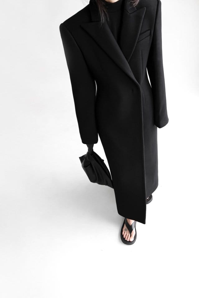 Paper Moon - Korean Women Fashion - #vintagekidsstyle - virgin 100 % wool peak lapel tailored maxi coat - 2