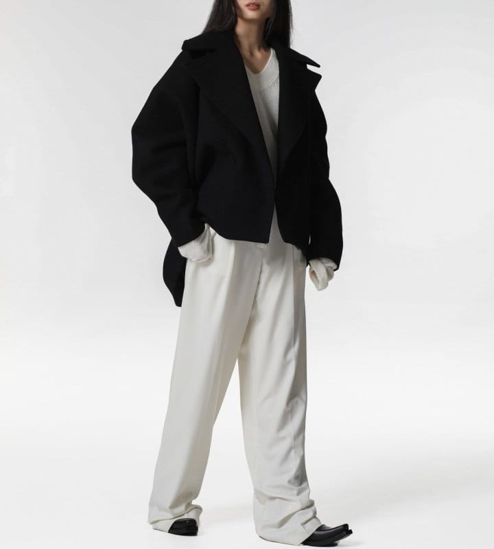 Paper Moon - Korean Women Fashion - #vintagekidsstyle - LUX oversized wool cocoon pea coat   - 2
