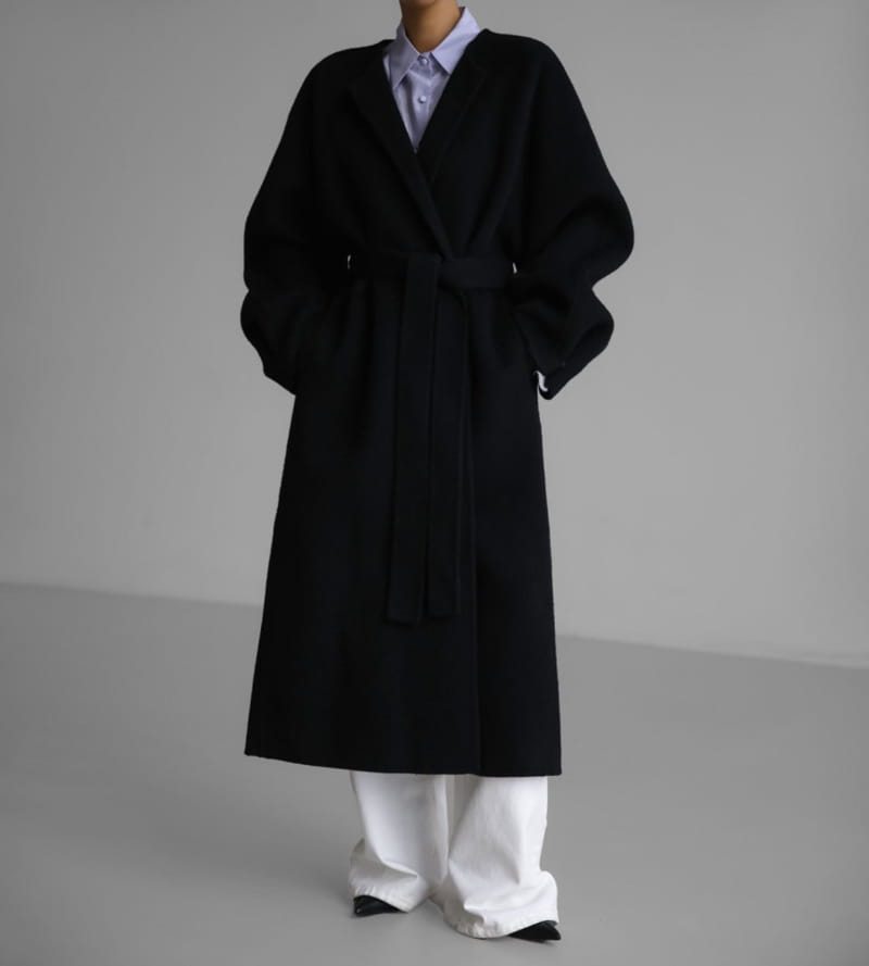 Paper Moon - Korean Women Fashion - #womensfashion - LUX alpaca double snap sleeved handmade belted coat - 10